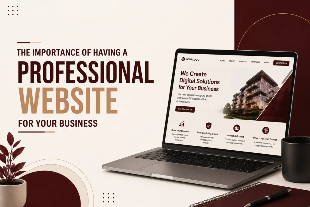 Freelance Digital Marketer in Bahrain explaining the importance of having a professional website to build credibility, attract customers, and grow your business online.